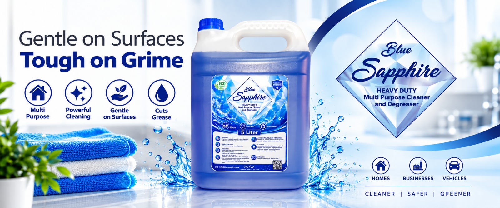Blue Sapphire multipurpose cleaner in use